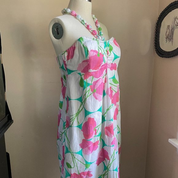 Lilly Pulitzer Floral Flower Halter Dress Betsey Had a Blast 8 - Picture 7 of 12
